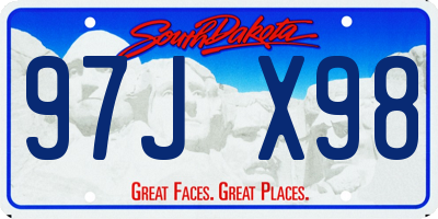 SD license plate 97JX98