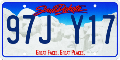 SD license plate 97JY17