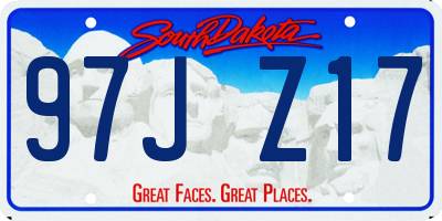 SD license plate 97JZ17