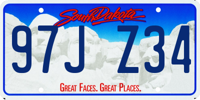 SD license plate 97JZ34