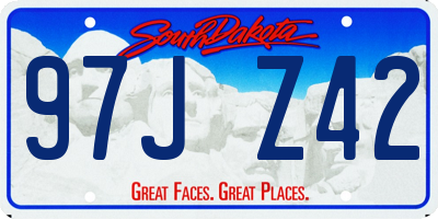 SD license plate 97JZ42