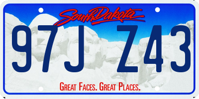 SD license plate 97JZ43