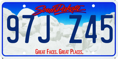 SD license plate 97JZ45