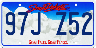 SD license plate 97JZ52