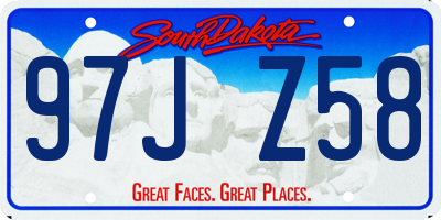 SD license plate 97JZ58