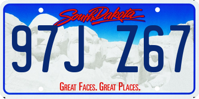 SD license plate 97JZ67