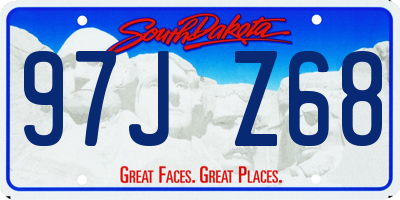 SD license plate 97JZ68