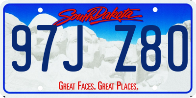 SD license plate 97JZ80