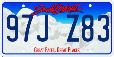 SD license plate 97JZ83
