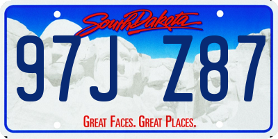 SD license plate 97JZ87
