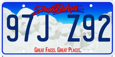 SD license plate 97JZ92