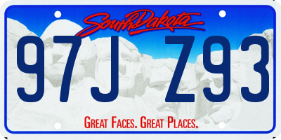 SD license plate 97JZ93