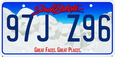 SD license plate 97JZ96