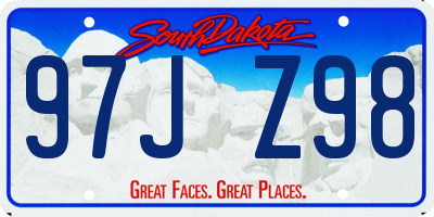 SD license plate 97JZ98