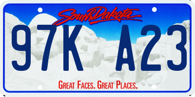 SD license plate 97KA23