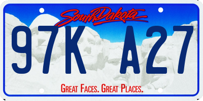 SD license plate 97KA27