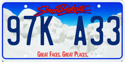 SD license plate 97KA33
