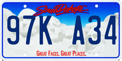 SD license plate 97KA34