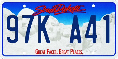 SD license plate 97KA41