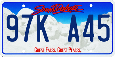 SD license plate 97KA45