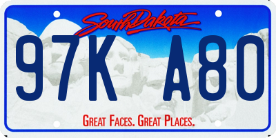 SD license plate 97KA80