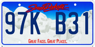 SD license plate 97KB31
