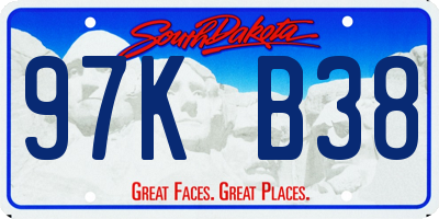 SD license plate 97KB38