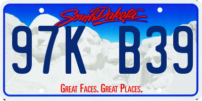 SD license plate 97KB39