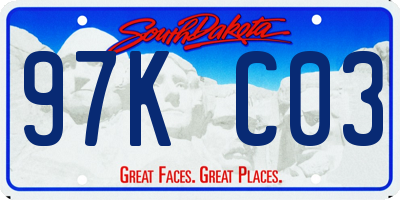 SD license plate 97KC03