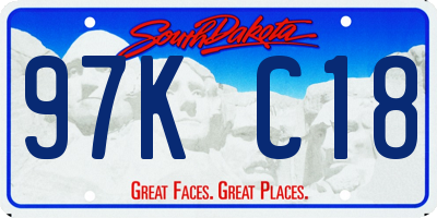 SD license plate 97KC18