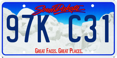 SD license plate 97KC31