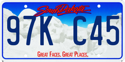 SD license plate 97KC45