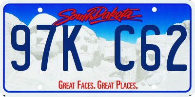 SD license plate 97KC62