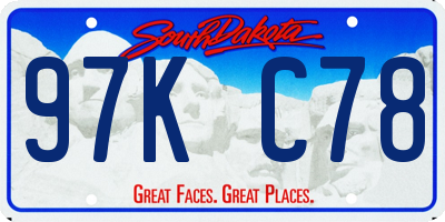 SD license plate 97KC78