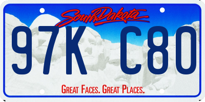 SD license plate 97KC80