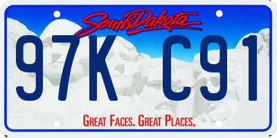 SD license plate 97KC91