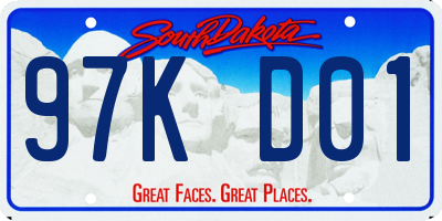 SD license plate 97KD01