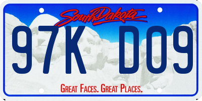 SD license plate 97KD09