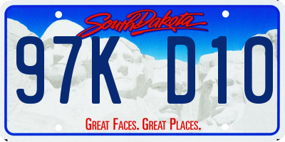 SD license plate 97KD10