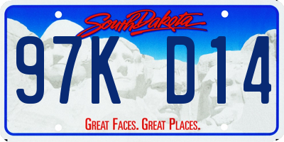 SD license plate 97KD14