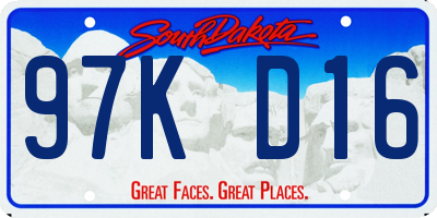SD license plate 97KD16