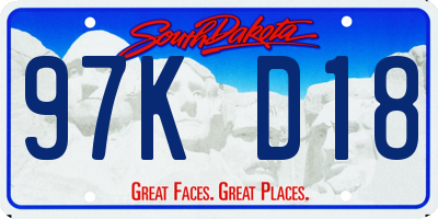 SD license plate 97KD18