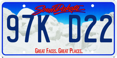 SD license plate 97KD22
