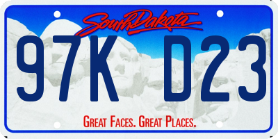 SD license plate 97KD23