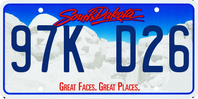 SD license plate 97KD26