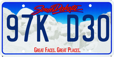 SD license plate 97KD30