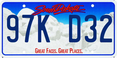 SD license plate 97KD32