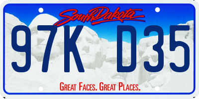 SD license plate 97KD35