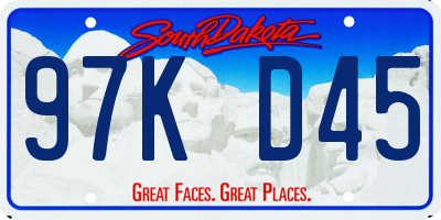 SD license plate 97KD45