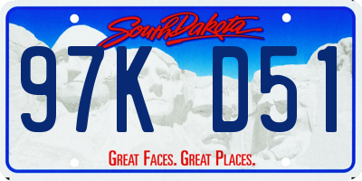 SD license plate 97KD51